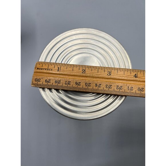 Pair of Web pewter weighted candlesticks. 4 1/4 inches tall. Understated masculi - Picture 3 of 14